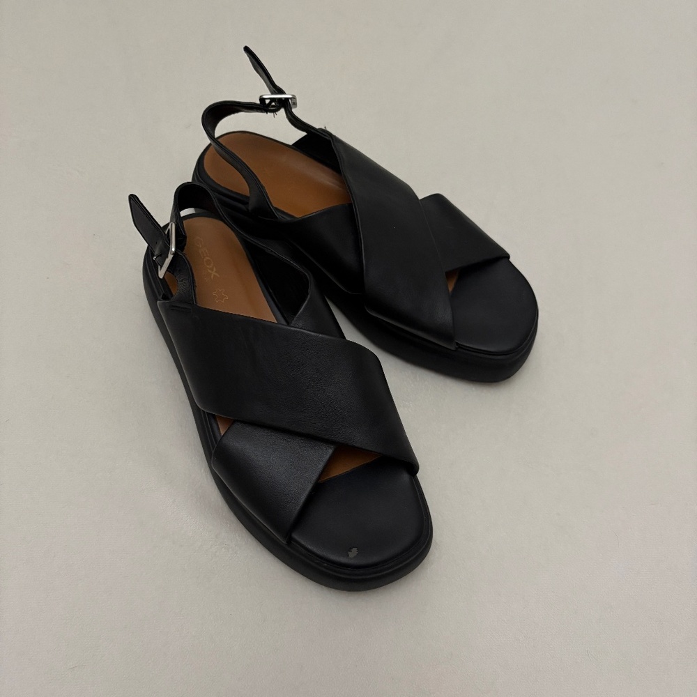 Geox Respira leather platform Sandals